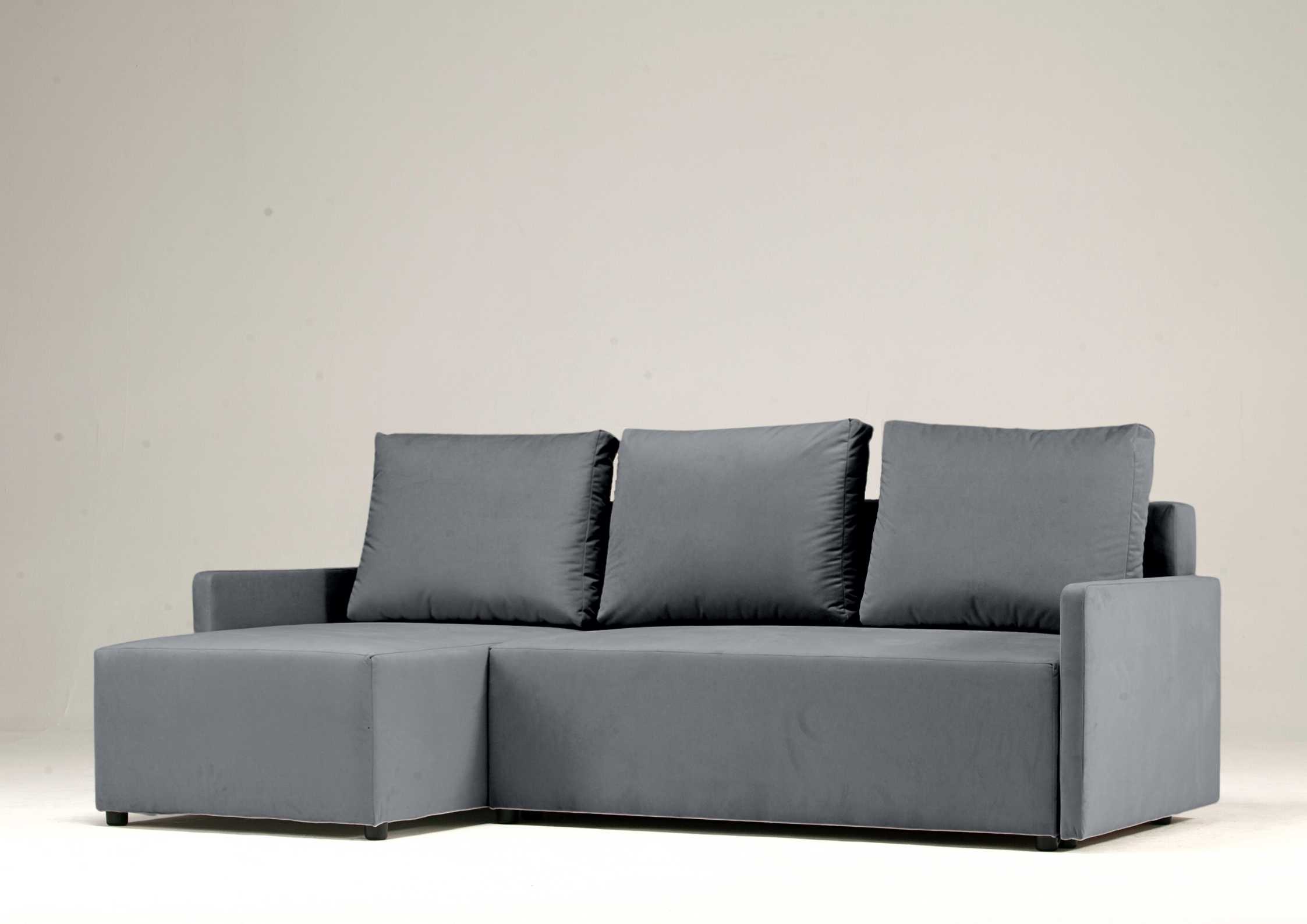 Grafitowy narożnik do małego salonu